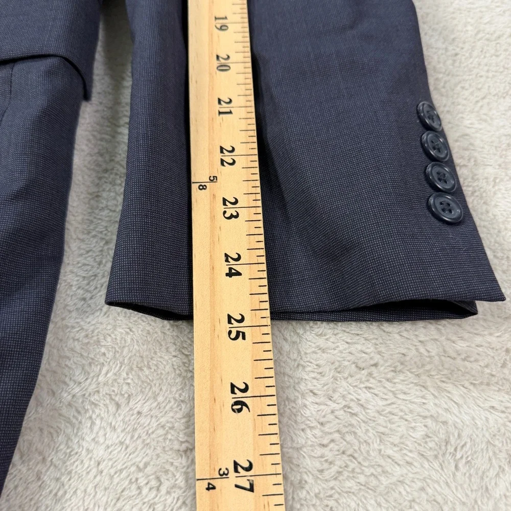 Jos A Bank Mens 42R Gordon Navy Blue Wool 2 Button Suit Pleated Cuffed 36x28